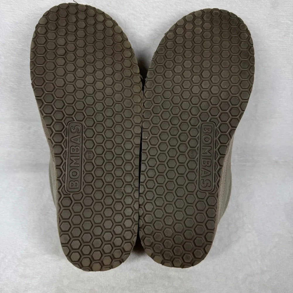 Bombas Sunday Slipper Mens Size 9 Suede Sherpa Lined Greige Taupe House Shoes